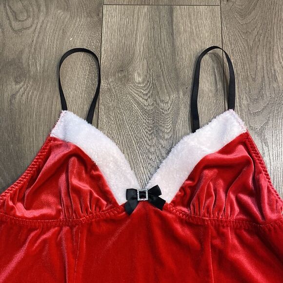 Linea Donatella Red Baby Doll Velour Christmas Slip  Dress Size XL - Picture 5 of 12
